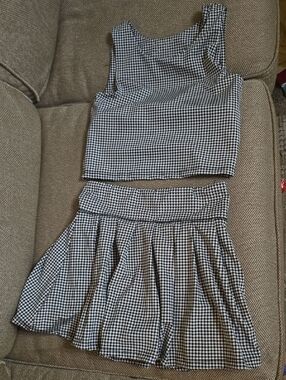 btween Black & White Gingham Two-Piece Set